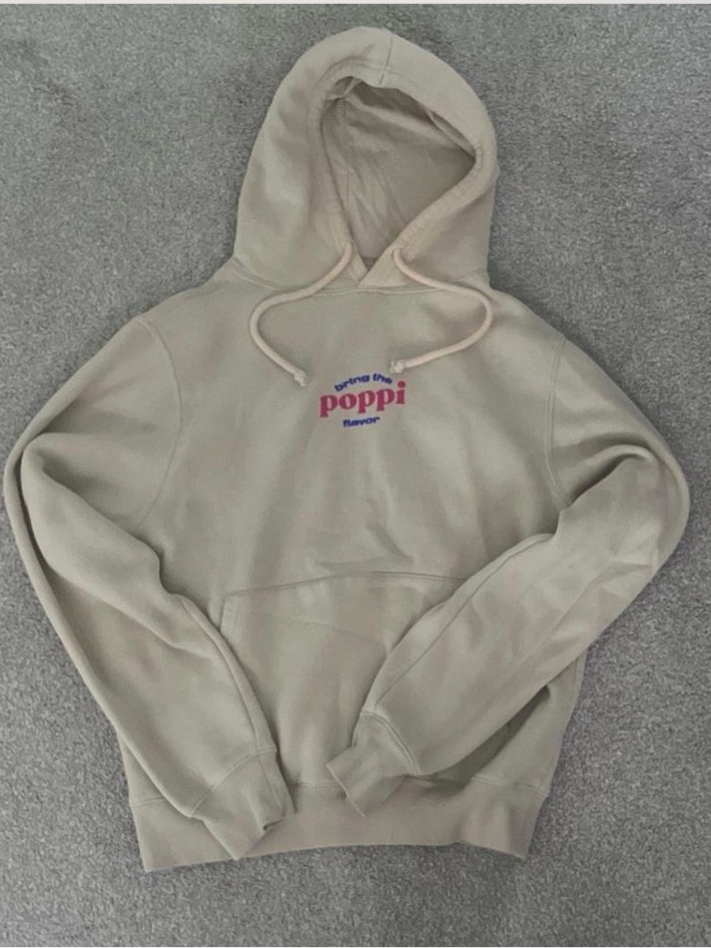 Poppi Logo Beige Women’s Hoodie Sweatshirt